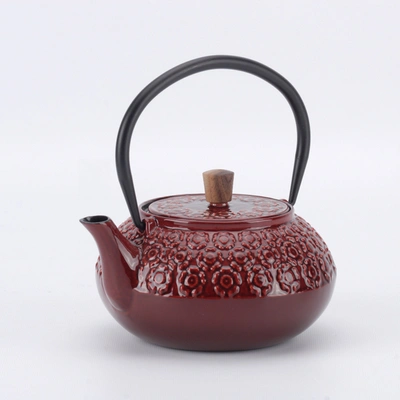 Minimal Enameled Cast Iron Teapot - Sakura In Multi
