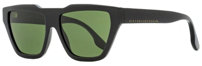 Shop Victoria Beckham Women's Modified Rectangle Sunglasses Vb145s 001 Black 55mm In Green