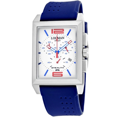 Shop Locman Men's White Dial Watch In Blue