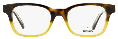Shop Omega Men's Rectangular Eyeglasses Om5004h 056 Havana-honey/crystal 52mm In Yellow