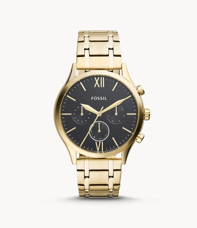 Shop Fossil Men's Fenmore Multifunction, Gold-tone Stainless Steel Watch
