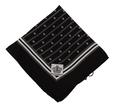 Shop Dolce & Gabbana Silk Square Handkerchief Men's Scarf In Black