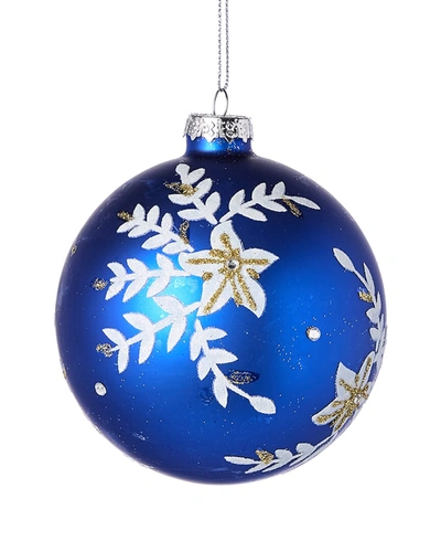 Shop Kurt Adler 4in Indigo Ornaments Set Of 4 In Blue