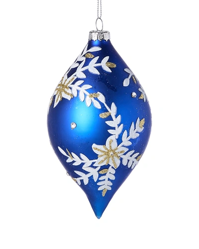 Shop Kurt Adler 4in Indigo Ornaments Set Of 4 In Blue