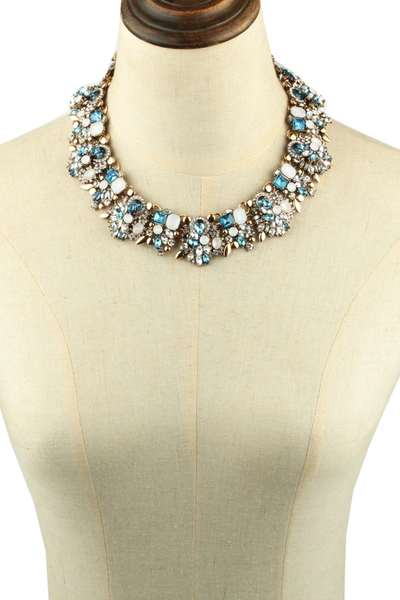Shop Eye Candy La Ivy Teal Collar Necklace In Blue