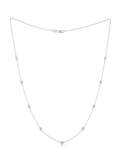 Shop Diana M. 14k White Gold Diamonds-by-the-yard Necklace