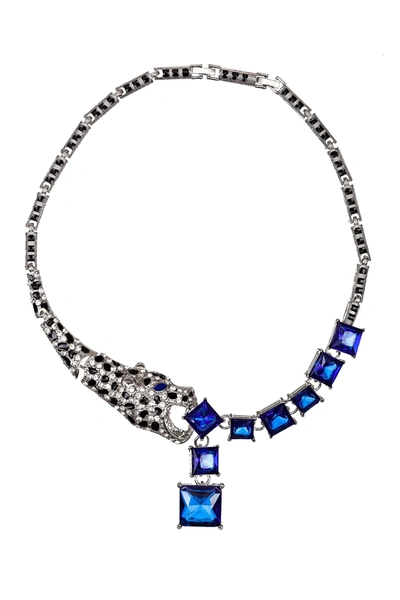 Eye Candy La Luxe Collection Crystal Leopard Necklace In Multi