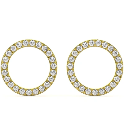 Pompeii3 1/4ct Circle Diamond Earrings In White, Yellow, Or Rose Gold Lab Grown In White