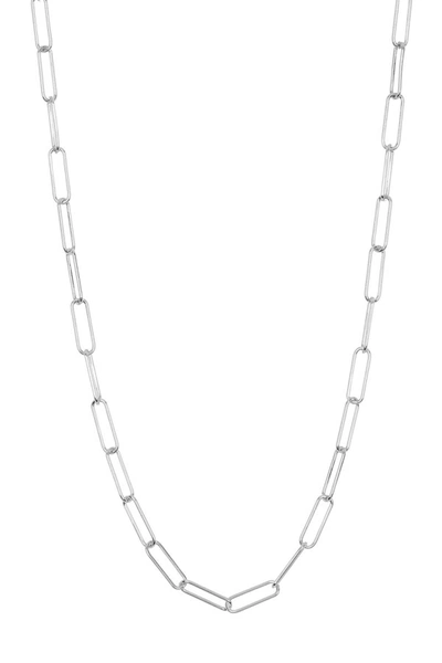 Shop Adornia Paper Clip Chain White Rhodium Silver