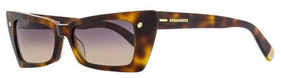 Shop Dsquared2 Women's Savanna Sunglasses Dq0348 52b Dark Havana 53mm In Multi