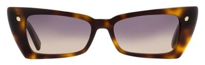 Shop Dsquared2 Women's Savanna Sunglasses Dq0348 52b Dark Havana 53mm In Multi