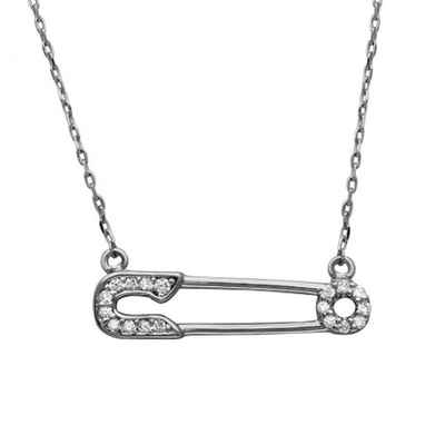 Shop Adornia Safety Pin Necklace Gold In Silver