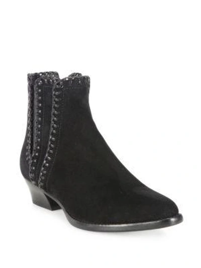 Shop Michael Kors Presley Whipstitched Suede Booties In Luggage