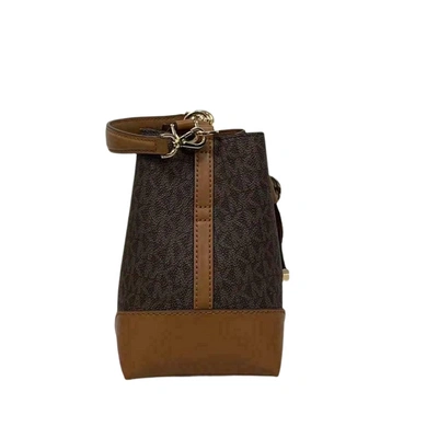 Michael Kors Mercer Gallery Xs Convertible Bucket Mk Signature Crossbody Bag In Brown