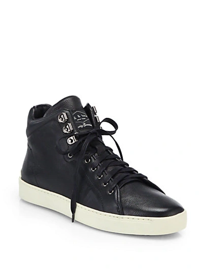 Rag & Bone Kent Leather Platformhigh-top Sneakers In Black