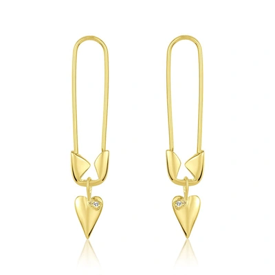 Shop Adornia Safety Pin Dangle Earrings Gold