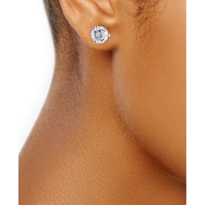 Pompeii3 3.20 Ct Tw 14k White Gold Lab Grown Round-cut Diamond Martini Studs In Silver