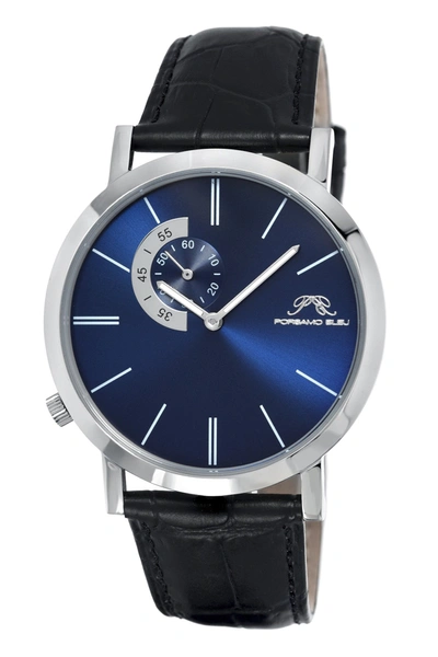 Shop Porsamo Bleu Parker Men's Leather Watch In Black