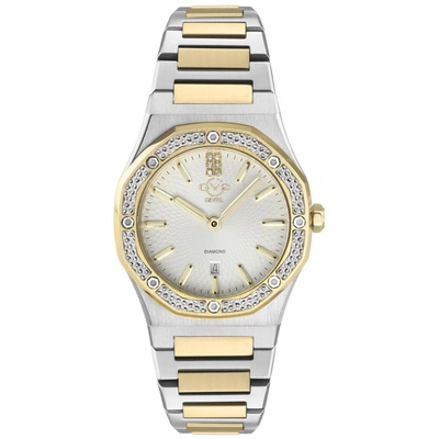 Shop Gv2 Palmanova Women's Watch Silver Dial Two Tone Yellow Gold Bracelet In White