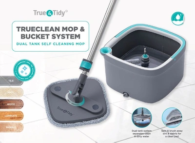 Shop True & Tidy Trueclean Mop & Bucket System In Grey