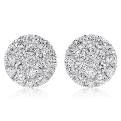 Diana M. 14k White Gold 0.50cts Diamond Stud Earrings In Silver