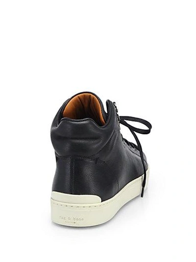 Shop Rag & Bone Kent Leather Platformhigh-top Sneakers In Black