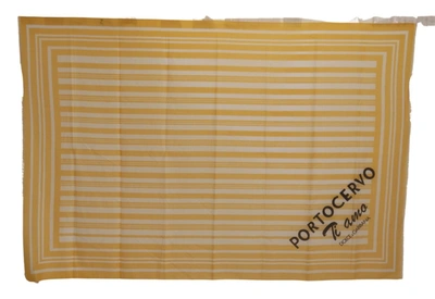 Shop Dolce & Gabbana Striped Portocervo Shawl Women's Scarf In Yellow