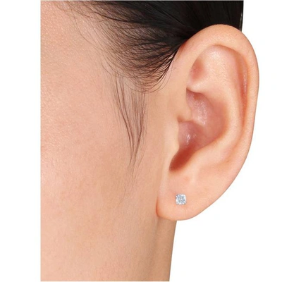 Pompeii3 3/8ct Lab Grown Diamond Studs 14k White Gold In Silver
