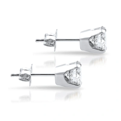 Pompeii3 3/8ct Lab Grown Diamond Studs 14k White Gold In Silver