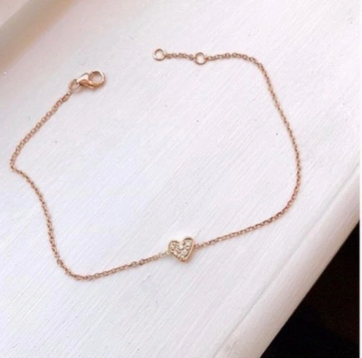 Shop Ariana Rabbani Diamond Heart Bracelet White Gold In Silver