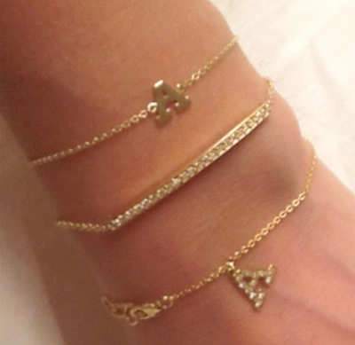 Shop Ariana Rabbani Diamond Bar Bracelet (long) Yellow Gold In White