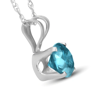 Pompeii3 1/2 Carat Blue Diamond Solitaire Pendant 14k White Gold In Blue