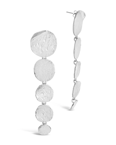 Shop Sterling Forever Textured Disk Drop Earrings In Silver
