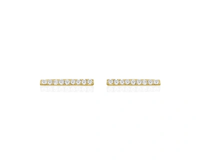 Shop Ariana Rabbani Bar Earrings (small) White Gold In Silver