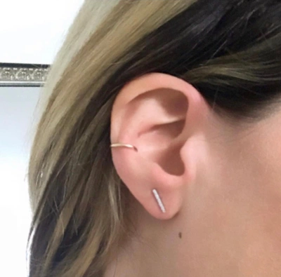 Ariana Rabbani Bar Earrings (small) White Gold In Silver