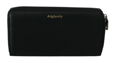 Shop Dolce & Gabbana Leather #dgfamily Zipper Continental Mens Men's Wallet In Black