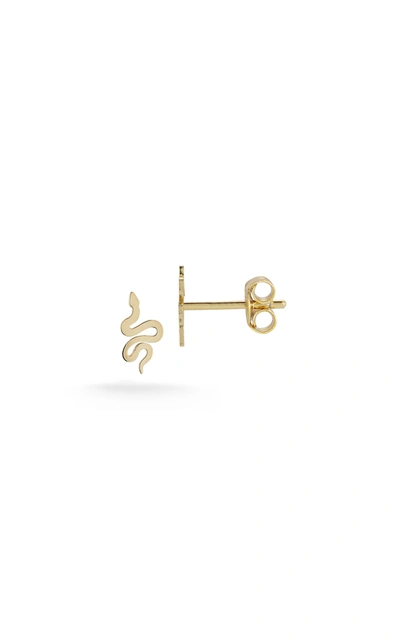 Ember Fine Jewelry 14k Italian Gold Snake Stud Earrings In White
