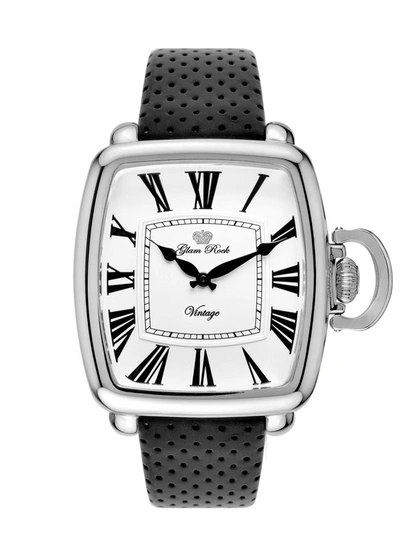 Shop Glam Rock Men's Vintage Conta Tempo 48mm Quartz Watch In Silver