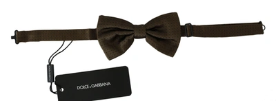 Shop Dolce & Gabbana Polka Dots Silk Adjustable Neck Papillon Men Bow Men's Tie In Brown