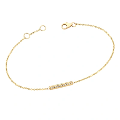 Shop Ariana Rabbani Diamond Bar Bracelet (small) Yellow Gold In White