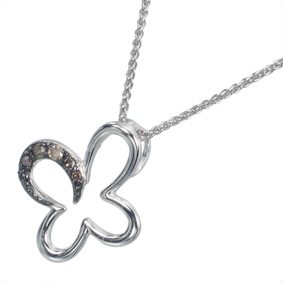 Vir Jewels 1/10 Cttw Champagne Diamond Pendant Necklace .925 Sterling Silver With Rhodium In Silver