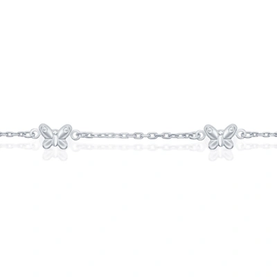 Shop Simona Sterling Silver Butterfly Anklet