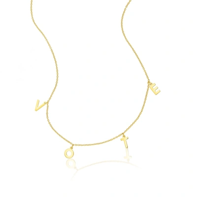 Shop Adornia Vote Necklace Gold In White