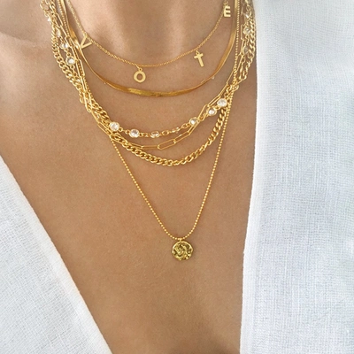 Shop Adornia Vote Necklace Gold In White