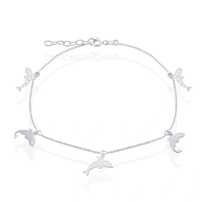 Simona Sterling Silver Dolphin Anklet