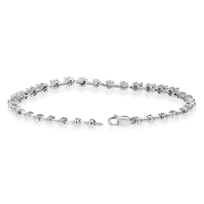 Vir Jewels 1/2 Cttw Round Cut Lab Grown Diamond Tennis Bracelet In .925 Sterling Silver Prong Set 7 Inch In Silver