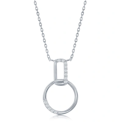 Simona Sterling Silver Cz Door Knocker Earrings And Necklace Set