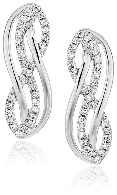 Shop Vir Jewels 1/4 Cttw Diamond Highway Earrings In 10k White Gold In Silver