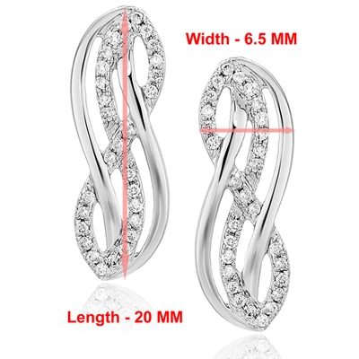 Vir Jewels 1/4 Cttw Diamond Highway Earrings In 10k White Gold In Silver