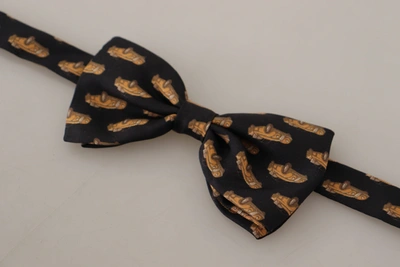 Shop Dolce & Gabbana Car Print Adjustable Neck Papillon Bow Men's Tie In Black